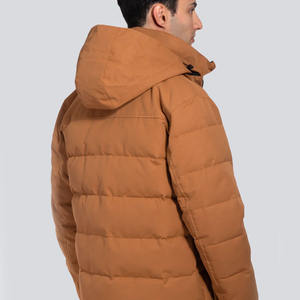 Veste d'hiver épaisse et chaude pour homme, couleur unie, tissée, avec capuche, logo personnalisé, service OEM en gros - Product Image 6