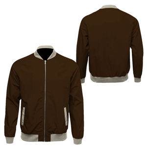 Blousons bombardier matelassés décontractés avec fermeture éclair pour hommes à vendre Blousons bombardier couleur unie avec poches personnalisés en gros - Product Image 3