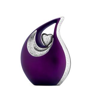 Urne en aluminium en forme de larme violette, urne funéraire pour cendres humaines, fournisseur en gros, usine directe, prix personnalisé, meilleur prix - Product Image 4