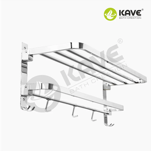 Porte-serviettes mural en acier inoxydable brillant de 24 pouces Porte-serviettes de salle de bain Durable antirouille Moderne finition polie Organisateur - Product Image 3