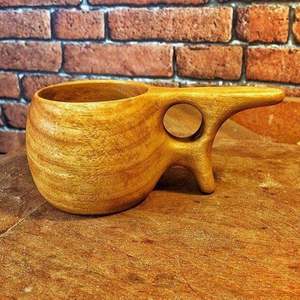 GROWTH Tasse à thé en bois naturel en bois pour vin, café, eau, boissons chaudes et froides, tasse à thé en bois de style japonais - Product Image 3