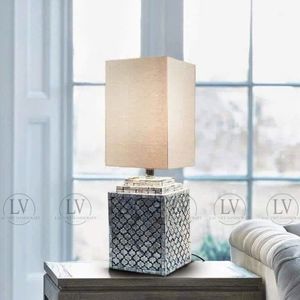 Lámpara de mesa con incrustaciones de fregona de alta calidad con diseño moderno, accesorios de decoración para el hogar hechos a mano, precio al por mayor de Vietnam - Product Image 2