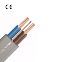 Câble de terre double fil de cuivre plat gaine d'isolation en PVC 6242Y 6243Y BVVB 1.5mm 2.5mm 4mm 6mm pour le câblage électrique de construction