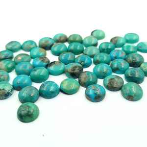 Turquesa de Arizona Natural de alta calidad, 4mm, 5mm, 10mm, 12mm, parte posterior plana calibrada suelta para hacer collar hecho a mano, anillo, joyería - Product Image 6