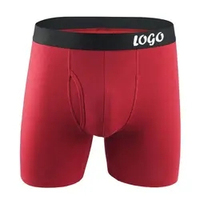 Boxer Briefs Homme Personnalisés Brodés Solides OEM avec Bande Élastique Tricotée pour Usage Quotidien – Sous-vêtements 100% Coton à Séchage Rapide