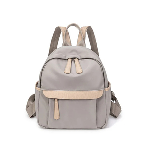 Trendy Waterproof Nylon Anti-Theft <b>Backpack</b> for Women with <b>Leather</b> Trimming Office Use Custom Logo - Product Image 4