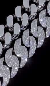 Collier chaîne cubaine de luxe sertie de diamants, plaqué rhodium, moissanite VVS, cadeau orthodoxe hip-hop et fête - Product Image 6