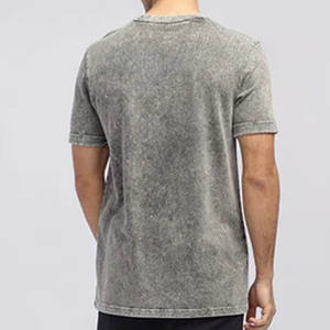 Personnalisez votre logo T-shirts grande taille délavés à l'acide col rond de haute qualité pour hommes T-shirts à épaules tombantes - Product Image 6