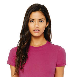 Airlume-Camiseta ajustada para mujer, Camiseta de algodón 100% de longitud corporal más larga con cinta para los hombros, anillo peinado y hilado de 32, 4,2 oz de baya - Product Image 4