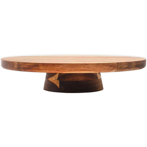 Support à gâteau en bois d'acacia servant des plateaux à dessert créatifs avec support à gâteau de forme polie et ronde faite à la main - Product Image 3