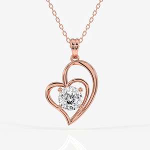 Portuguese Cut Moissanite Diamond Fashionable Sterling Silver Pendant <b>Necklace</b> - Product Image 4