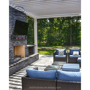 Tente de <span class=keywords><strong>pavillon</strong></span> de jardin moderne en aluminium Volets électriques étanches Gazebo de jardin sur le toit - Product Image 3