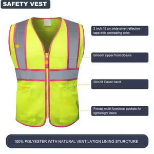 Chaleco de Seguridad Fluorescente de Alta Visibilidad |   Chaleco de Trabajo Reflectante con Múltiples Bolsillos |   Fabricante por ZOHAN CREATIONS - Product Image 4
