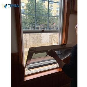 Fenêtres à guillotine en PVC de style américain à cadre étroit certifiées NAFS avec design en grille - Product Image 4