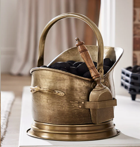 Grand seau à charbon moderne en fer avec revêtement en poudre, conteneur surdimensionné robuste conçu pour le stockage des cendres de cheminée, disponible - Product Image 4