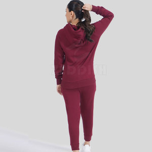 Conjunto Deportivo de 2 Piezas para Mujer, Diseño Moderno, Invierno, Casual, Cuello Alto, 100% Algodón, Transpirable, Personalizado, Alta Calidad - Product Image 4
