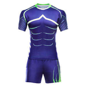 Uniformes de rugby personnalisés Ensemble de l'équipe de couleur personnalisée Maillot de rugby Uniforme de rugby OEM Design personnalisé - Product Image 1