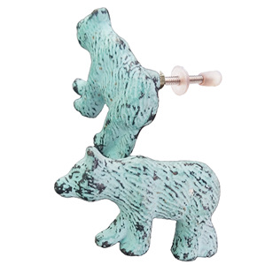 Perillas de puerta de hierro fundido con animales de oso verde Aguamarina y tirador de cajón lavado de estilo moderno para dormitorio/armario/uso en la cocina - Product Image 2