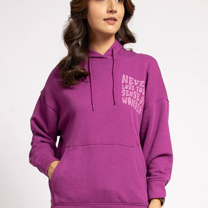 Premium 100% algodón personalizado de gran tamaño Drop Shoulder Pullover Hoodie para mujeres para invierno - Product Image 1