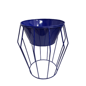 Juego de 2 macetas redondas de hierro de gran tamaño con soporte, maceta de interior de Color blanco brillante para decoración de jardín y sala de estar - Product Image 6