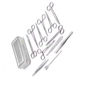 ชุดเครื่องมือผ่าตัดขนาดเล็กทำจากสเตนเลสแบบแมนนวลพร้อมกล่องอุปกรณ์ผ่าตัดมาตรฐานเยอรมันมีใบรับรอง CE ISO จำนวน13ชิ้น - Product Image 1