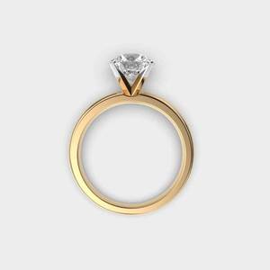 Exquisito Anillo Solitario de Diamante Cultivado en Laboratorio con Corte Redondo, Engaste de Bisel, Elegante Brillo, Joyería para Bodas y Fiestas, Regalo para Ella en el Día de la Mujer - Product Image 2