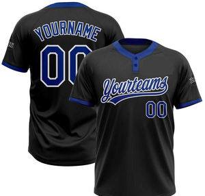 Vêtements de sport, maillot de baseball uni, séchage rapide, respirant, coupe ajustée, unisexe, 100% polyester - Product Image 1