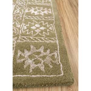 พรมทำมืออิมาร่า กรีน วูลและวิสโคส รุ่น Tra-13405 หนา 10 มม. ลายเหรียญแบบนามธรรม สำหรับบ้าน ห้องนั่งเล่น ทางเดิน รูปทรงสี่เหลี่ยมผืนผ้า - Product Image 4