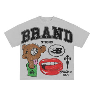 Fabricante Unisex de algodón pesado de lujo de alta calidad gráfico 3D Puff estampado camiseta para hombres Puff estampado - Product Image 4