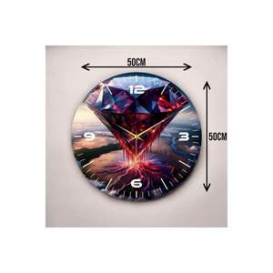 Reloj de pared de mesa de madera con estampado de diamantes coloridos 50cm Producto de regalo silencioso - Product Image 2