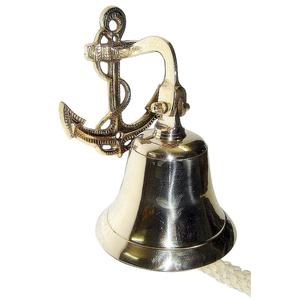 Cloche murale antique en laiton plaqué or cloches d'ancrage de bateau avec corde suspendue cloche à main article décoratif pour la maison de haute qualité - Product Image 4