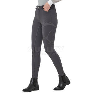 Pantalones profesionales de equitación para mujer con parche de rodilla de silicona antideslizante, pantalones de equitación ecuestre de alta calidad - Product Image 5