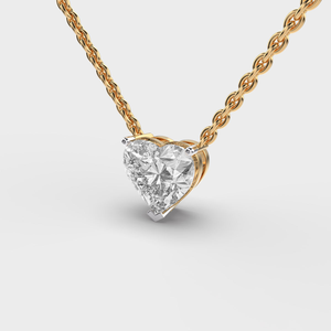 2ct VS Clarity EF Color Lab Grown Heart Shape Diamond Solitaire 14K Yellow Gold Prong Set Pendant Bijoux fins pour femmes - Product Image 3