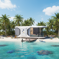 Conteneur modulaire moderne de luxe, 2 chambres à coucher, prêt à expédier, capsule de sommeil mobile, petite maison capsule préfabriquée intelligente
