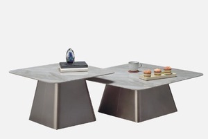 Mesa de centro cuadrada grande de Metal de estilo nórdico moderno, muebles de exhibición para sala de estar del hogar - Product Image 4