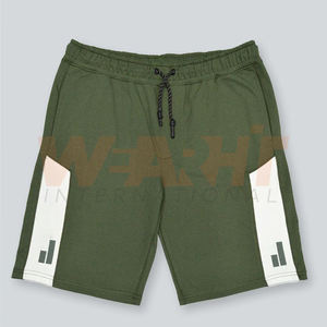 Pantalones cortos de entrenamiento de gimnasio de cintura media de mezcla de algodón transpirable de calle alta personalizados para hombre patrón sólido con cordón elástico servicio OEM - Product Image 5