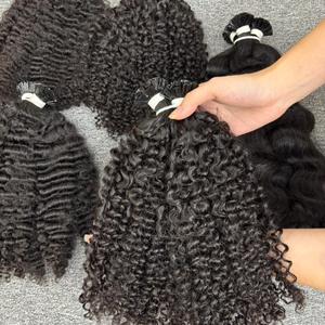 Extensions de cheveux vierges à pointe en kératine, cheveux vierges vietnamiens, extensions de cheveux en kératine naturelle, ondulées, pointe plate, cuticule alignée - Product Image 1