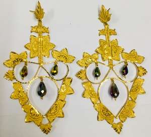 Lightweight 1 Gram Gold Plated Handmade Earrings for African Women Vintage Style Zircon for Regular Party Wear Perfect Gift - Product Image 2