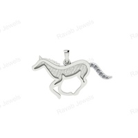 Haute tendance nouveauté 925 argent lunette personnalisée à la main 38x24mm cheval Zircon plaqué or bijoux de lait maternel fabrication indienne