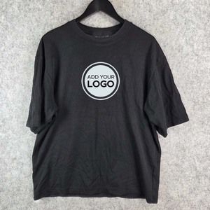 T-shirt unisexe à logo personnalisé 50% polyester, 50% coton T-shirt unisexe à col ras du cou épais pour hommes AIRism coton à épaules tombantes - Product Image 3