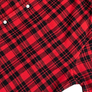 Camisa de franela a cuadros con botones para hombre más vendida, tela de seda de algodón 100%, tallas altas, transpirables y con estampado teñido de hilo - Product Image 6