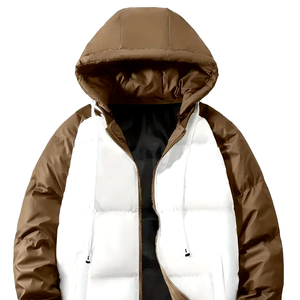 Chaqueta acolchada de invierno para hombre personalizada superventas, nueva chaqueta de cuero con decoración de piel, servicio OEM - Product Image 1