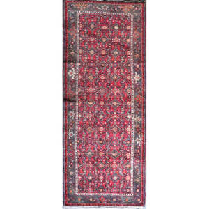 Tapis en laine vintage fait main avec un motif de style ancien, parfait pour les espaces de bureau à domicile - Product Image 1