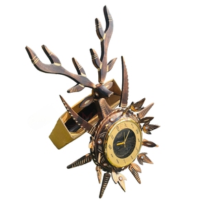 Phong Cách Mới Bằng Gỗ Hươu Hươu <span class=keywords><strong>Cuckoo</strong></span> Phong Cách Đồng Hồ Treo Tường Với Thạch Anh Phong Trào Và Trang Trí Hoa Điểm Nhấn - Product Image 3