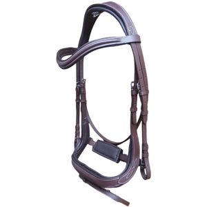 Harnais en cuir de cheval de saut anatomique avec muserolle cousue fantaisie et rembourrage modifiable équipement de cheval en polaire vente en gros - Product Image 1