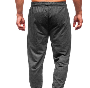 Pantalon de survêtement basique coupe ajustée poches zippées hommes bas étroit pantalon de course coton Premium pantalon de survêtement pour hommes en gros - Product Image 3