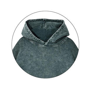 Sweat-shirts pour hommes automne-hiver 2025, style punk brodé, effet délavé, molleton lourd, manches longues, logo personnalisé - Product Image 2