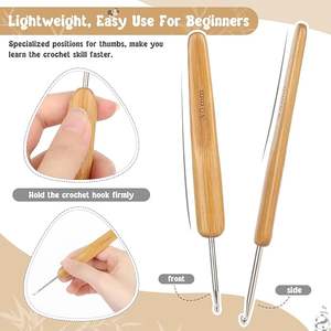 Aguja de ganchillo de madera recomendada para clases de ganchillo, aguja de ganchillo de madera económica con tacto premium a bajo costo - Product Image 3