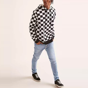 Vente en gros de sweats à capuche pour hommes de haute qualité, personnalisés, en polaire polyester/coton, avec impression numérique, poche, coupe classique, pour l'hiver - Product Image 2