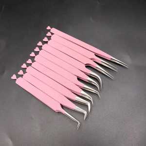 Pinces à épiler professionnelles en acier inoxydable avec logo personnalisé, poignée diamantée, anti-magnétiques, pour extensions de cils, 45, 75, 90 degrés, pointues, volume - Product Image 3